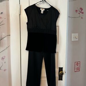 Talbots Black Two Piece Monochromatic Design